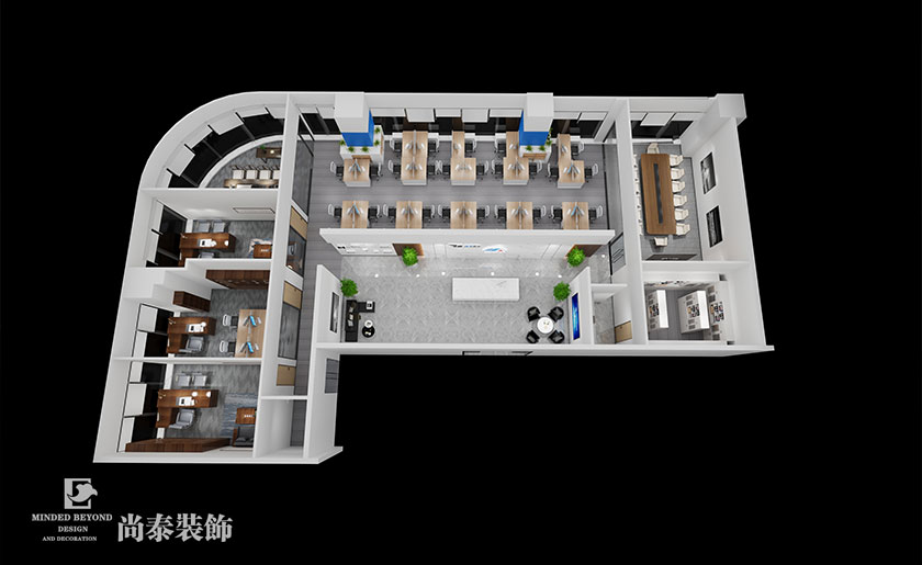 330平米建筑公司深圳辦公室設計裝修效果圖 | 三義建筑