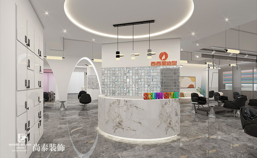 深圳羅湖230平米美發店理發店店面裝修設計效果圖